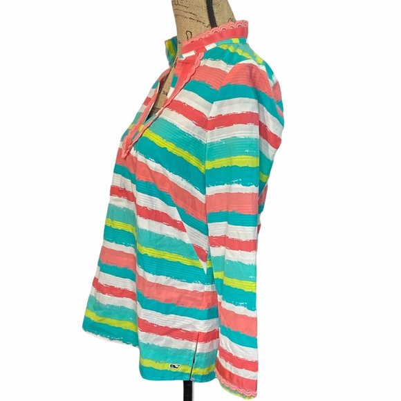 Vineyard Vines Tunic Top Silk Cotton Stripes S - Picture 10 of 12